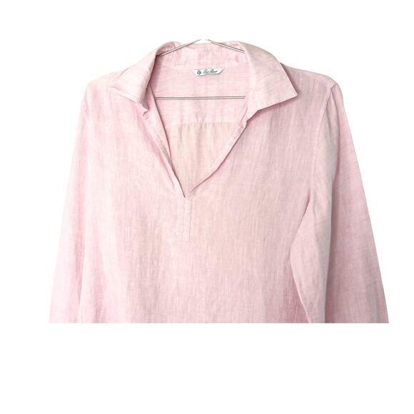 Loro Piana Pink 100% Linen Tunic Top Sz 46 IT (US 10) / Excellent Condition - Picture 5 of 16